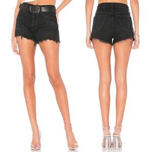 AGOLDE Parker Distressed Cutoff Denim Shorts Women’s Size 24 Zero Black Wash
